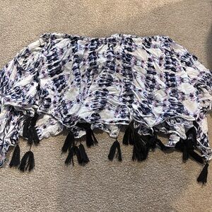 Stylish Multicolor Tassel off the shoulder top